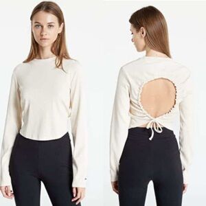 Reebok cream open black top Small